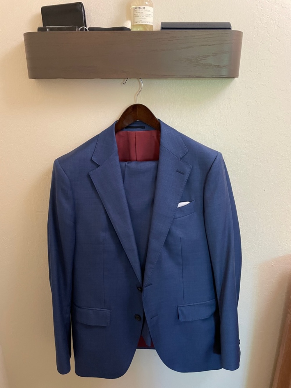 Spier & Mackay Heather Blue 100% Wool Suit 40R